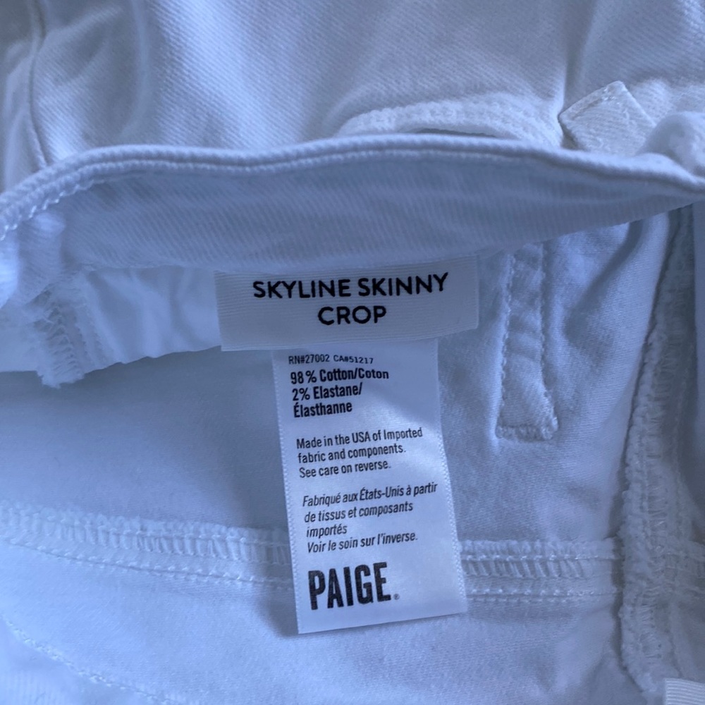 Paige Denim skyline skinny crop white jeans